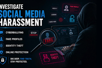 investigate social media harassment, cyberbullying fake profiles, identity theft