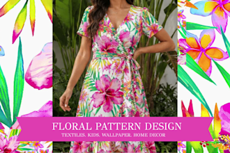 design seamless floral patterns for fabric and printing