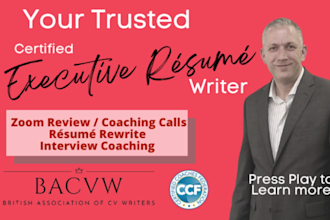 provide executive resume CV service