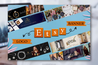 design an attractive etsy banner, etsy logo, etsy shop kit