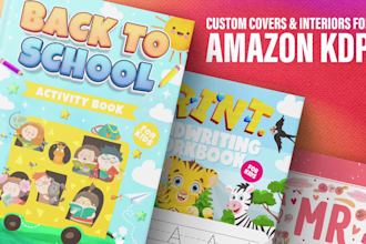 design custom low no content book cover or interior for amazon KDP