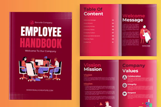 design and  format your employee handbook, HR policies,and training manual