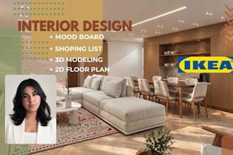 create a modern interior design with an ikea and amazon shopping list