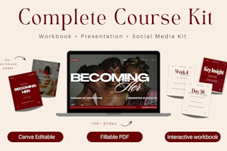 design a professional canva course workbook and presentation kit for coaches