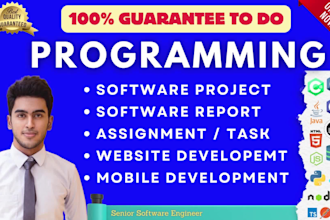 do cpp, java, c sharp, c, python programming, bot, sql, dsa algorithm project