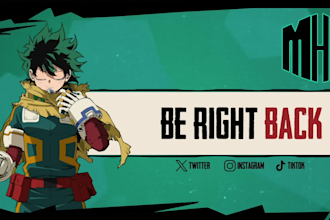 create animated starting, brb, offline screen for stream in 24 hours