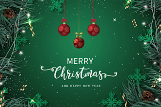 create wonderful christmas and new year greetings video