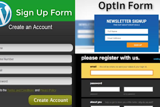 create signup form pop up optin page  with autoresponder