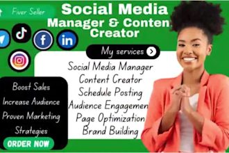 be your dedicated social media marketing manager, content creator and ig, fb va