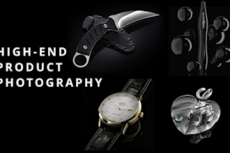 create high end product photography on black