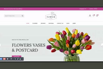 build flower shopify store, flower website, flower gift store, florist website