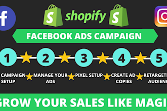setup and manage shopify facebook ads campaign, fb advertising