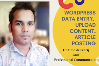 do wordpress data entry, content upload, product for woocommerce, shopify