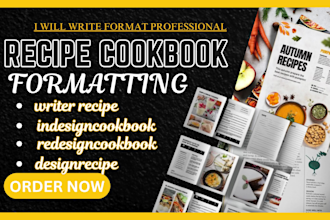 design, format, canva cookbook writer recipes book paperback formatting KDP