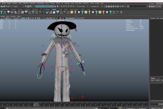 rig 3d character in maya for animation and games