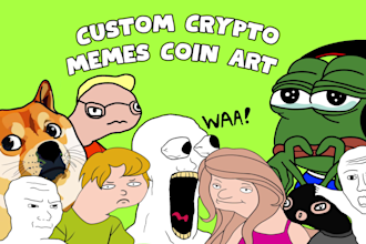 draw meme coin art for your meme coin project web and social media