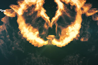 create luxury fire wings intro logo video