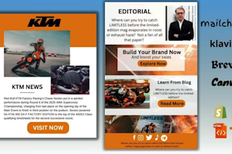 design brevo, mailchimp, klaviyo email template newsletter