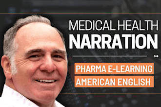 do male medical pharma voice over elearning narration fast english american