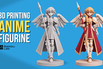 create custom 3d anime character, figurine and action figure for 3d printing