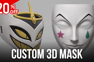 custom 3d mask, helmet, and wearable for cosplay