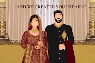 create your dream animated wedding invite with couple illustrations