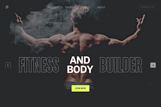 design a modern gym, sports, workout, fitness website