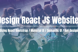design react js website using  react bootstrap, material UI