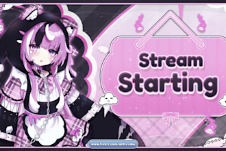 design anime or vtuber twitch, youtube stream overlays