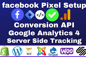 setup facebook meta pixel conversion API google analytics 4 server side tracking