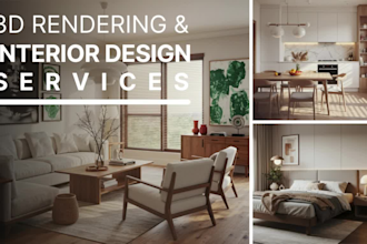 deliver photorealistic 3d interior rendering and expert interior design