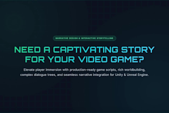 do game writing, narrative design, and quest dialogue for your indie game