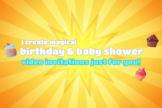 create HD video invitations for birthdays and baby showers