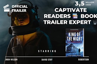 do cinematic book video, trailer, promotion, intro, ads, animation, and preview