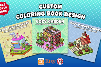 draw bold and easy doodle kawaii, cozy coloring pages for children and adult KDP