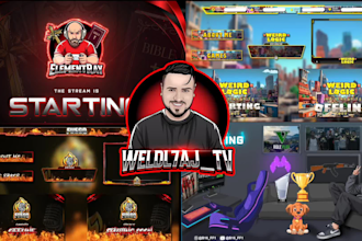 design twitch overlay, animated overlay, stream logo, alerts, panels and screens