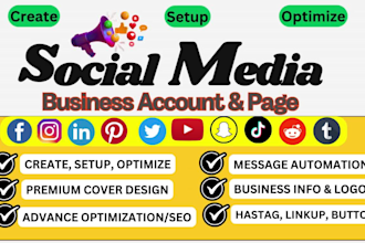 setup social media accounts and facebook business pages