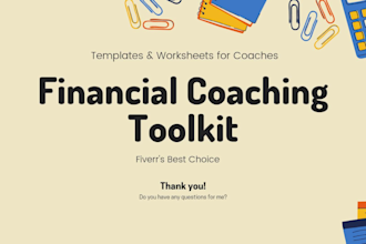 give financial coaching business toolkit with logo placement