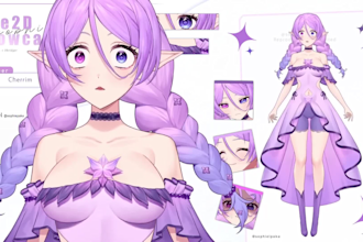 draw and rig live2d model, 3d vtuber rigging, 2d vtuber model, vtuber commission