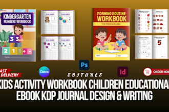 write design kids activity workbook children educational ebook KDP journal