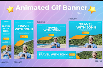 design animated HTML5 banner ads, gif cover, web slider