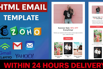 design responsive HTML email templates for mailchimp and klaviyo