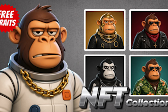 create unique 3d nft art character high quality with cartoon and realistic style