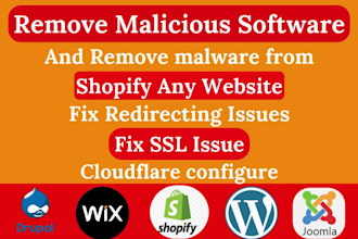 remove malware, virus any cms like shopify wordpress wix