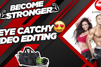edit and enhance podcast videos and edit exercise, fitness, workout video