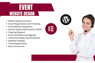 build your event website, event management with ticket