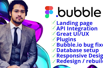 develop bubble website, saas, cms, mvp, llm, figma to bubble io