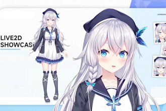 draw and rig male or female 2d vtuber model, live2d character, 2d vtuber rigging