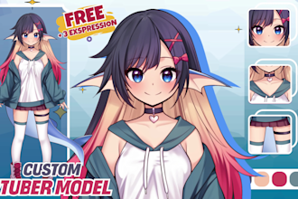 design vtuber model, live2d model, and rigging anime in high quality for stream