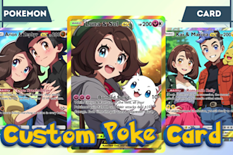draw custom pokemon trainer for tcg pokemon card and fakemon